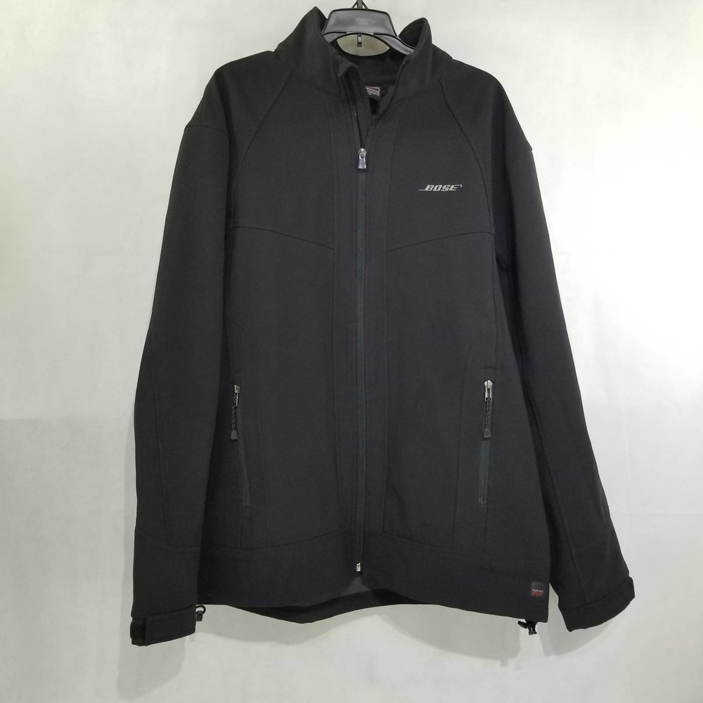 North End Sport Mens Large Softshell Full Zip Jacket Black Bose Coat
